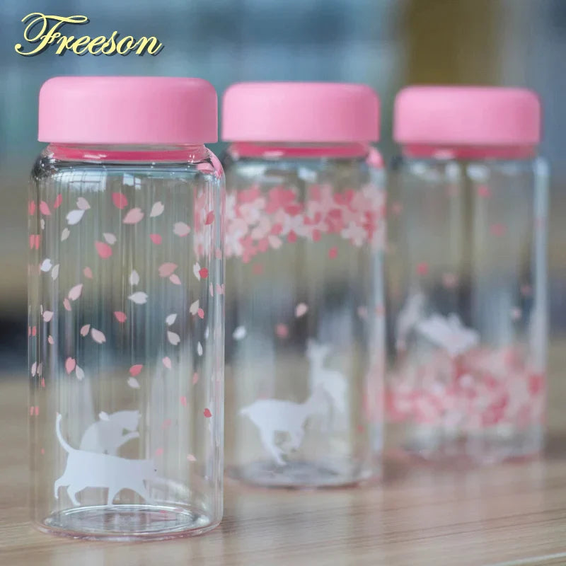 Sakura Glass Water Bottle