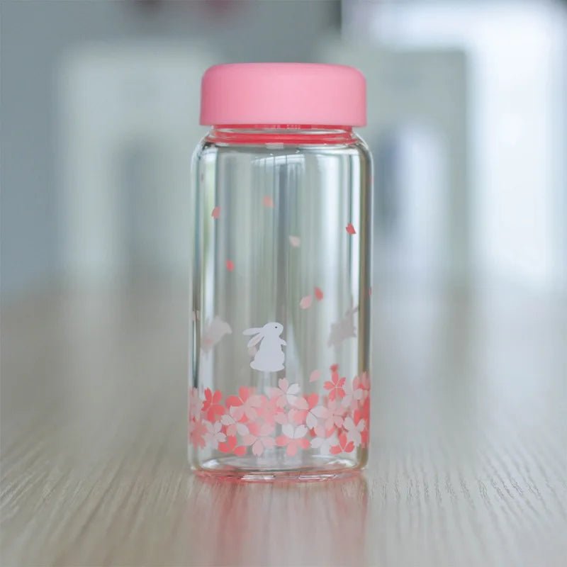 Sakura Glass Water Bottle