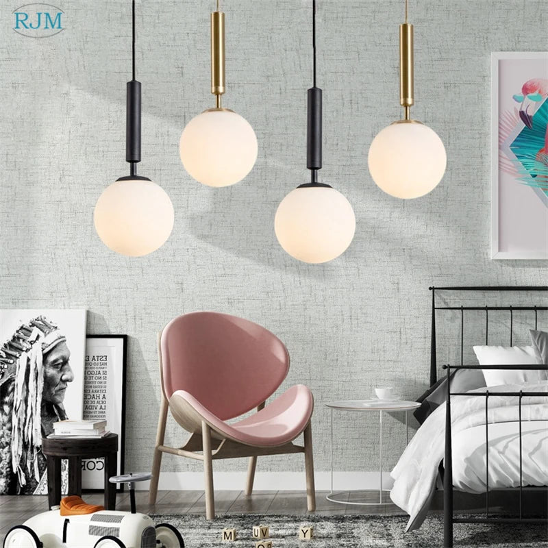 DecorBites™ Glass Ball LED Pendant Light: Nordic Modern, Single Head, Creative Design