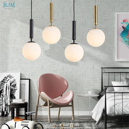DecorBites™ Glass Ball LED Pendant Light: Nordic Modern, Single Head, Creative Design