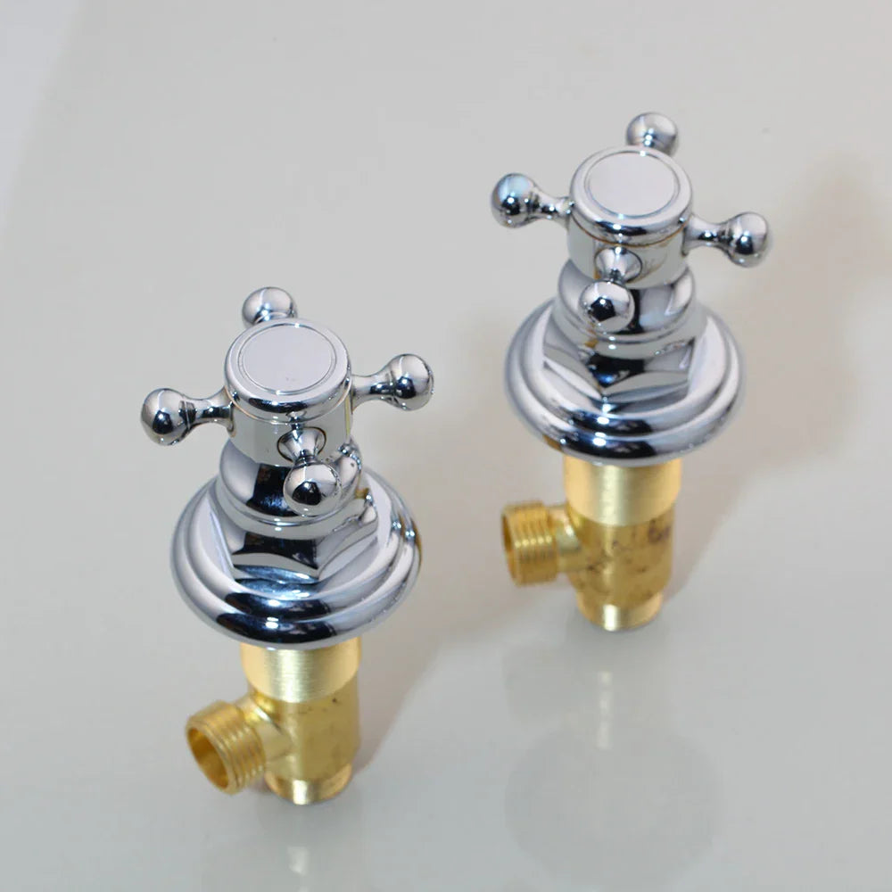 DecorBites™ Dual Handle Basin Faucet in Chrome Solid Brass with Antique Black Finish