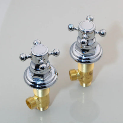 DecorBites™ Dual Handle Basin Faucet in Chrome Solid Brass with Antique Black Finish