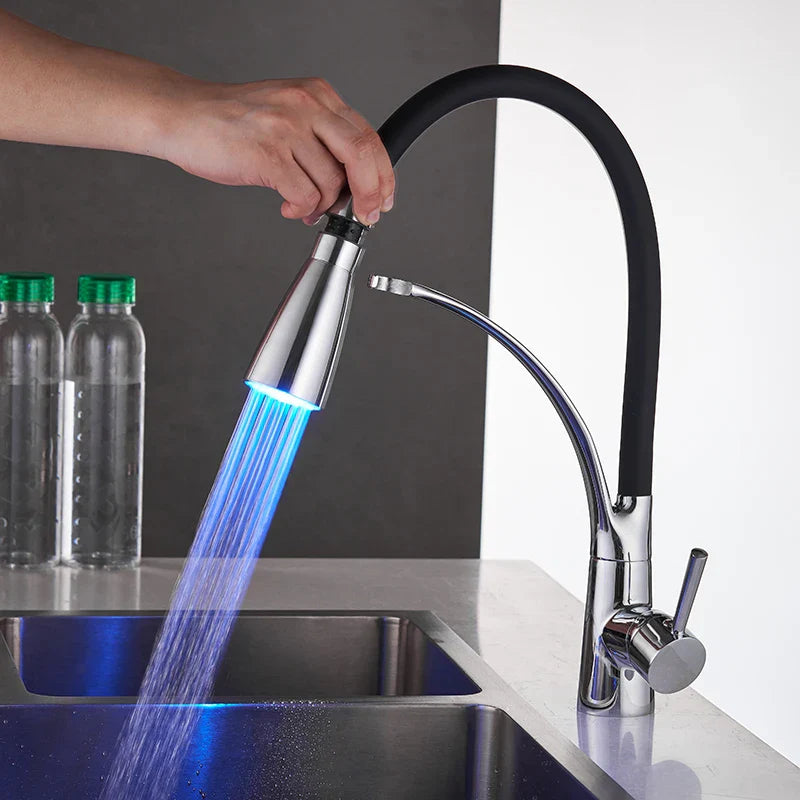 Brass LED Kitchen Faucet