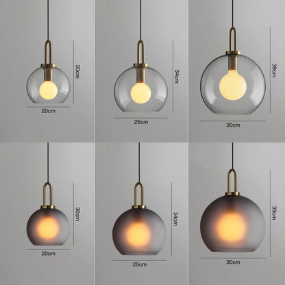 DecorBites™ Glass Ball Pendant Light: Luxury Restaurant & Bar Nordic Bedroom Lamp