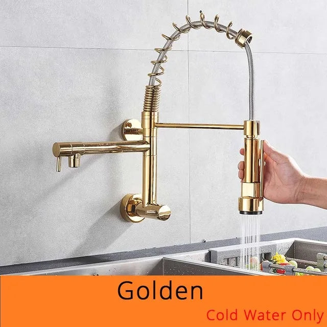 DecorBites™ Dual Spouts Kitchen Faucet with Handheld Shower - Wall Mounted Dual Spouts
