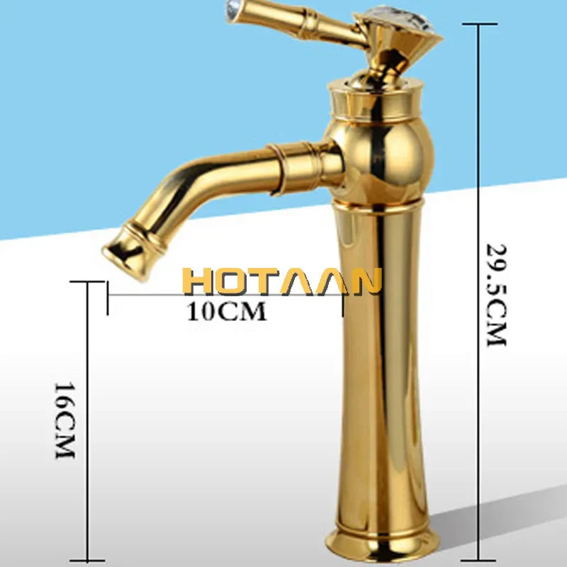 Gold High Arc Basin Faucet