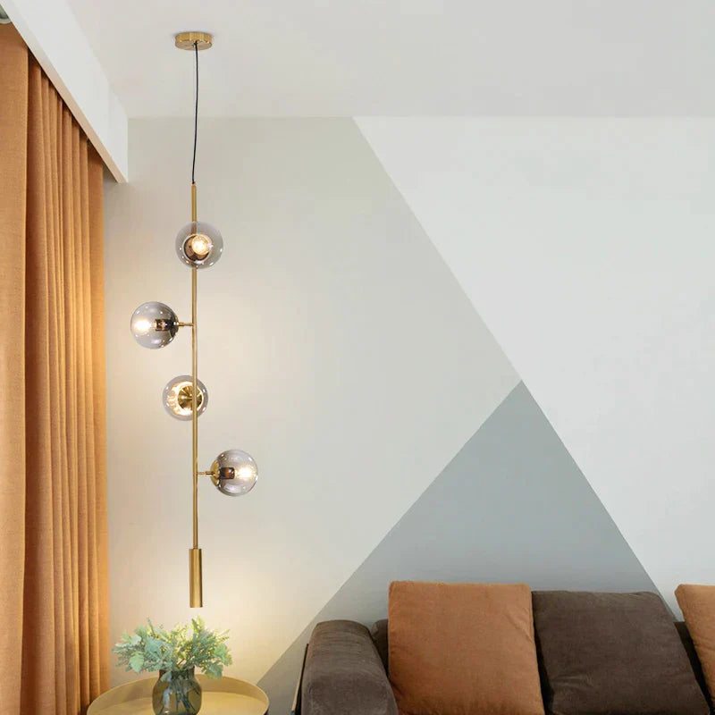 DecorBites™ Glass Ball Metal Rod Pendant Lights