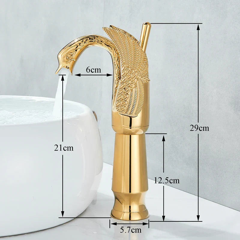 Gold Single Handle Faucet Deck Mount Design