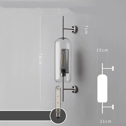 DecorBites™ Glass Industrial Wall Lights for Living Room Bedroom Dining Room