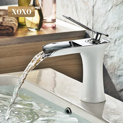 DecorBites™ Copper Waterfall Vanity Faucet for Modern Basin Mixer Tap - 83008W