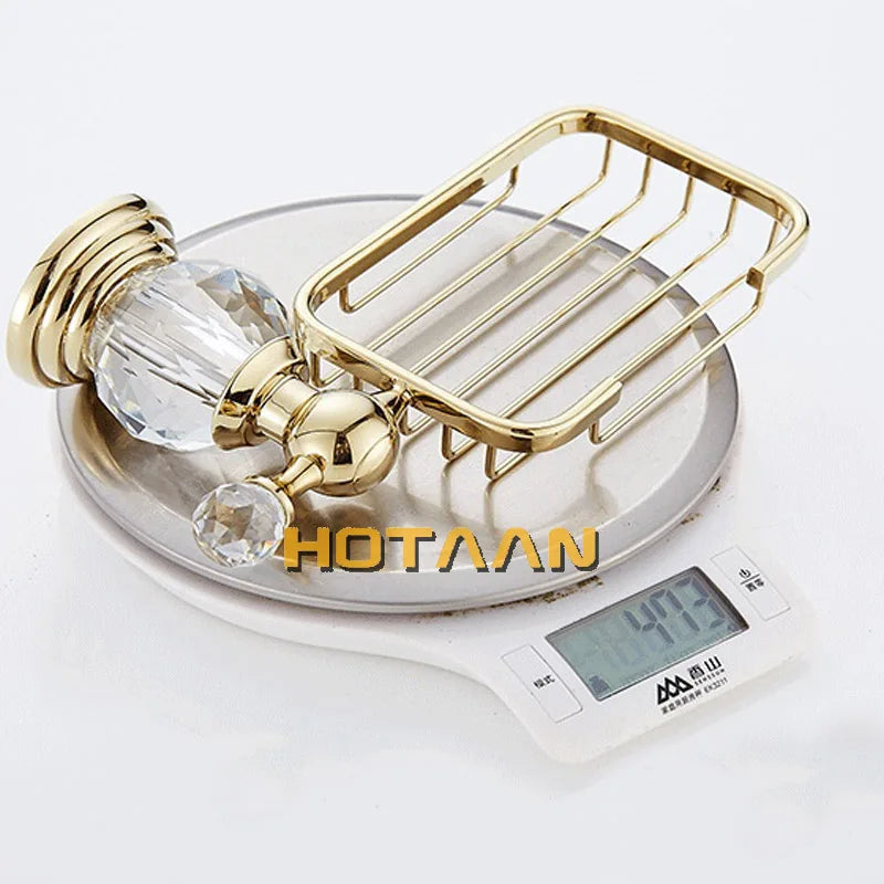 Gold Crystal Brass Soap Holder