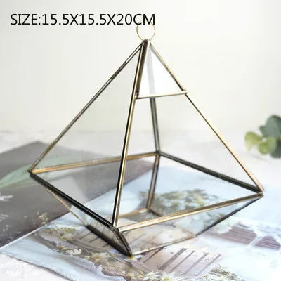 DecorBites™ Geometric Glass Vase for Succulents and Flowers