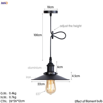 DecorBites™ Gold Retro Edison LED Pendant Lights for Dinning Living Room Industrial Decor