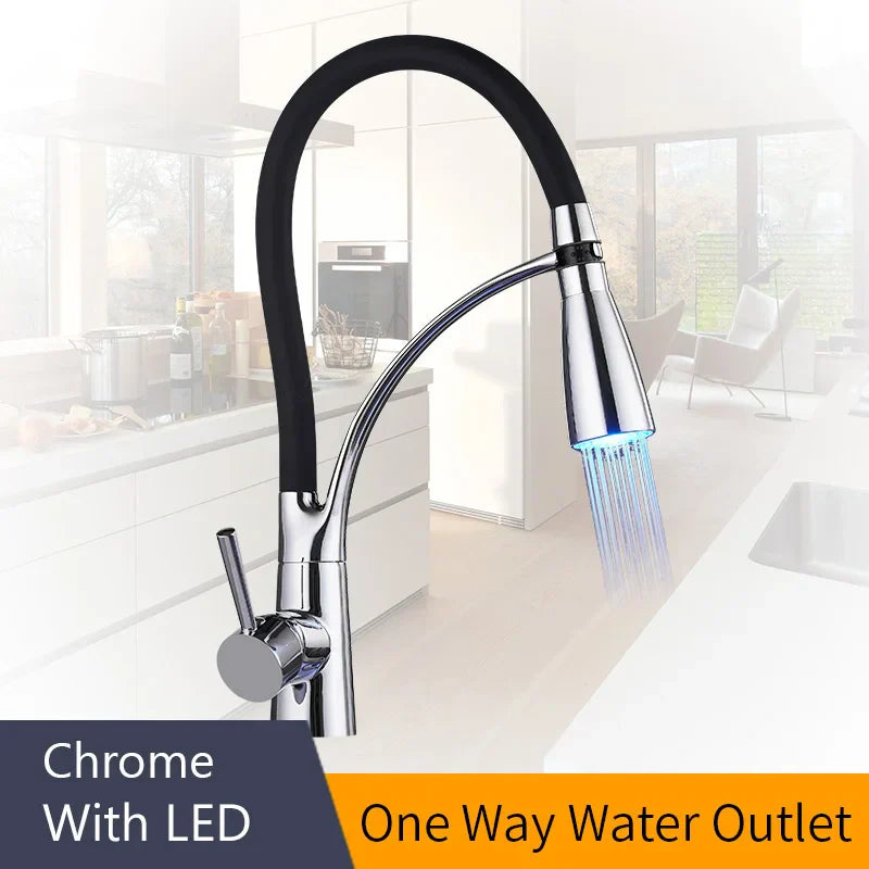 Brass LED Kitchen Faucet