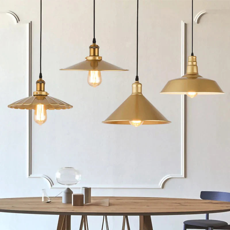 DecorBites™ Gold Wrought Iron Chandelier Pendant Light, E27 LED, Nordic Retro Style