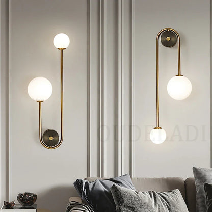 DecorBites™ Glass Ball LED Wall Light Modern Brass Decor for Bedroom Living Room