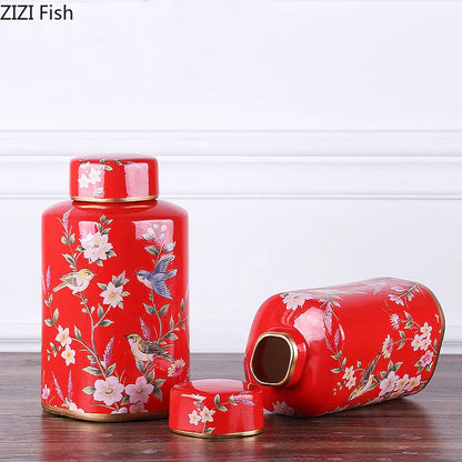 DecorBites™ Country Ceramic Vase: Floral Home Decor Jar for Living Room & Dining Table