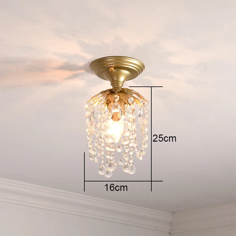 Gold Crystal Ceiling Chandelier 45x35cm Premium
