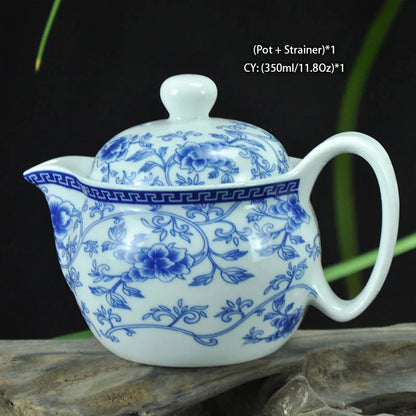 DecorBites™ Dragon Teapot Tea Set, Porcelain Kung Fu Teaware for Puer Oolong Ceremony