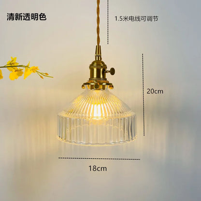 DecorBites™ Glass Hanging Lamp with Switch: Modern Nordic Copper Pendant Light Fixtures