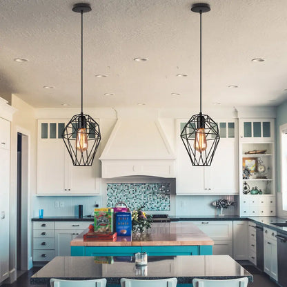 DecorBites™ Birdcage Diamond Ceiling Pendant Light Chandelier for Home Living Room Decor