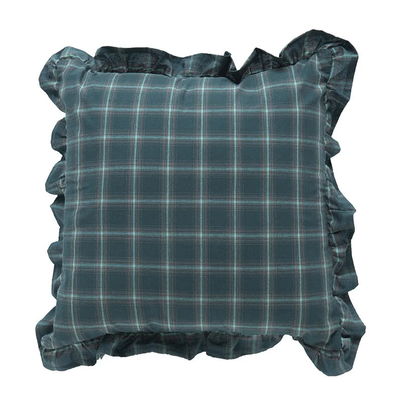 DecorBites™ Cotton Coffee Black Yellow Green Cushion Cover 45x45cm Fringed Skirt Home Decor