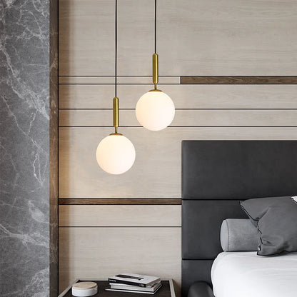 DecorBites™ Glass Planet Pendant Light: Modern LED Nordic Hanging Lamp for Living Bedroom Susp...