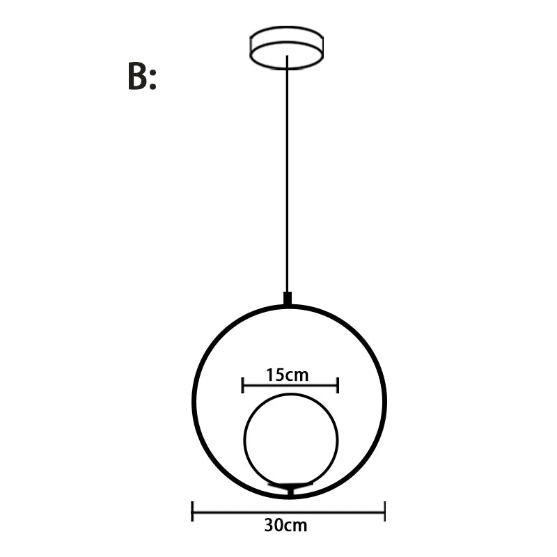 DecorBites™ Glass Ball Pendant Lights | Modern Nordic LED Hanging Lamp for Dining and Bar