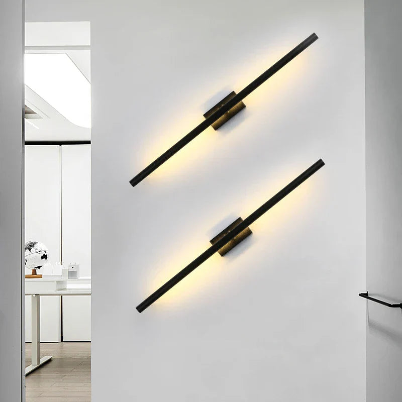 DecorBites™ Linear Metal Tubes LED Wall Light Gold for Modern Living Room & Bathroom Mirrors