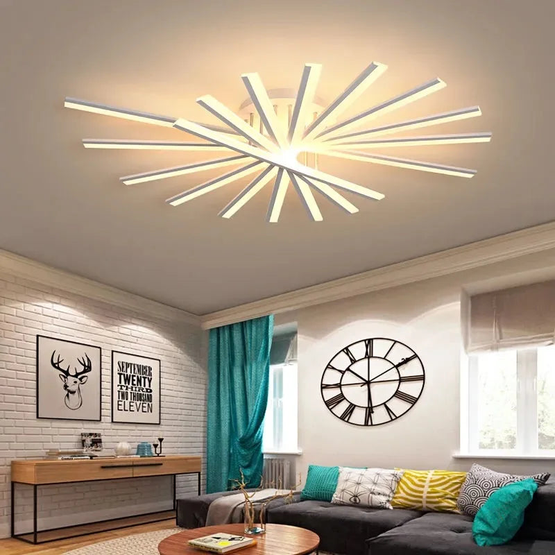 Polished Iron Ceiling Chandelier