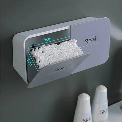 DecorBites™ Cotton Swab & Pad Holder: Bathroom Organizer & Cosmetic Container