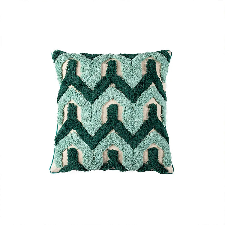 DecorBites™ Geometric Embroidery Tassel Cushion Case 45x45cm Home Decor Pillow Case