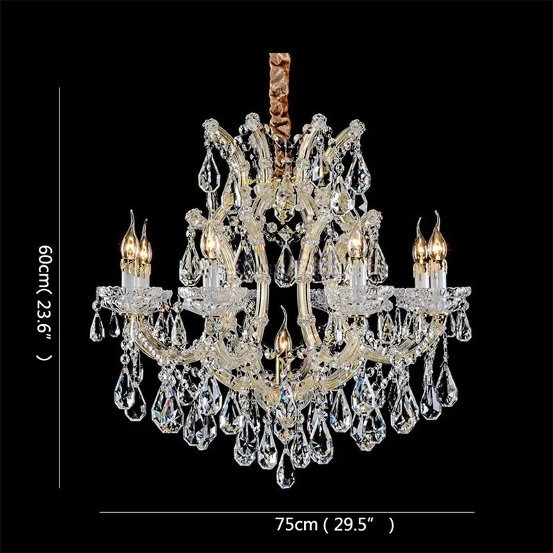 DecorBites™ Crystal Candle Chandelier: Elegant LED Pendant Lamps for Home, Hotel, Villa Hall