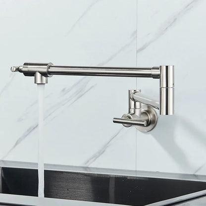 DecorBites™ Double Joint Spout Brass Kitchen Faucet, Single Hole Two Handle Swing Arm
