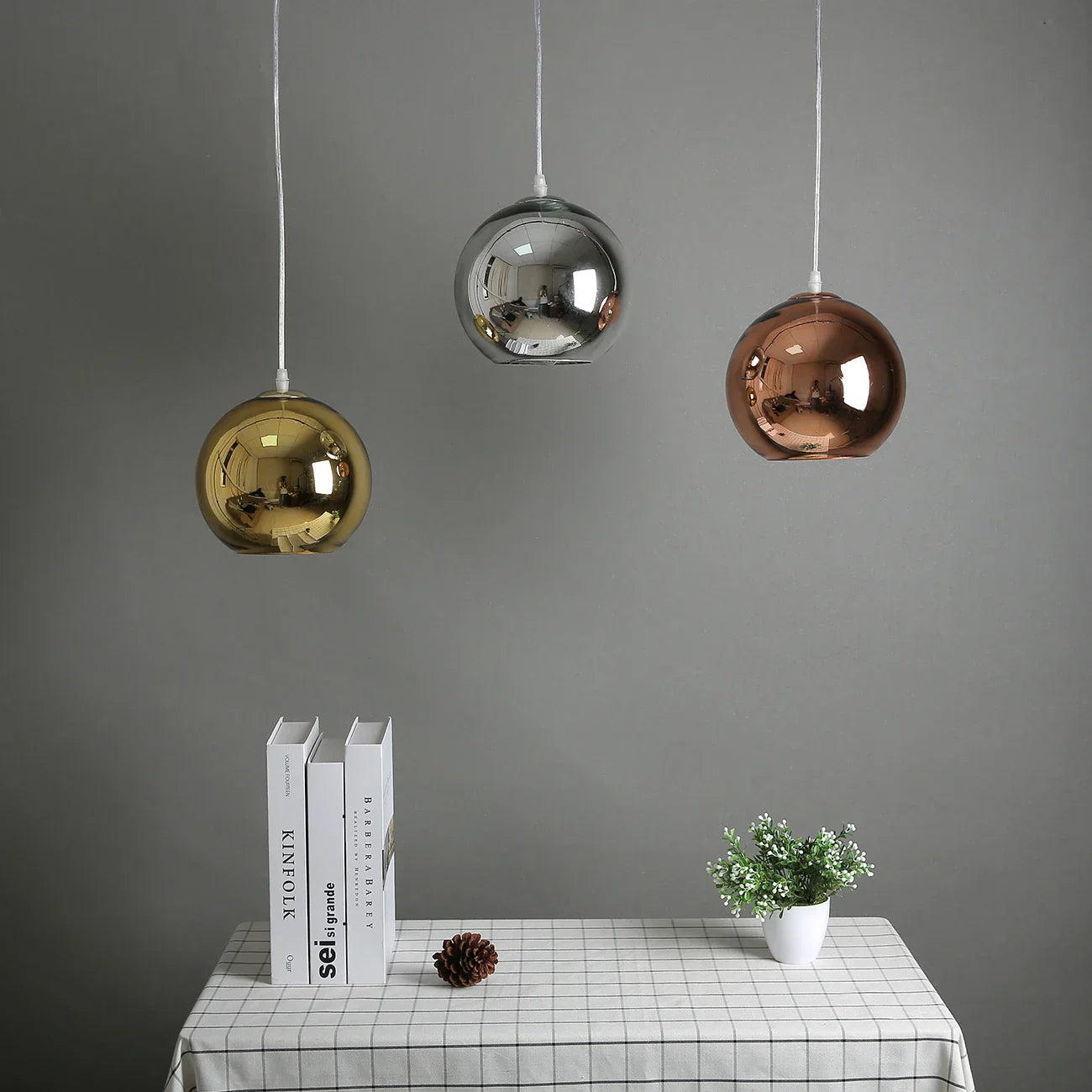 DecorBites™ Golden Ball Glass Pendant Light LED Kitchen Living Room Cafe Hanglamp