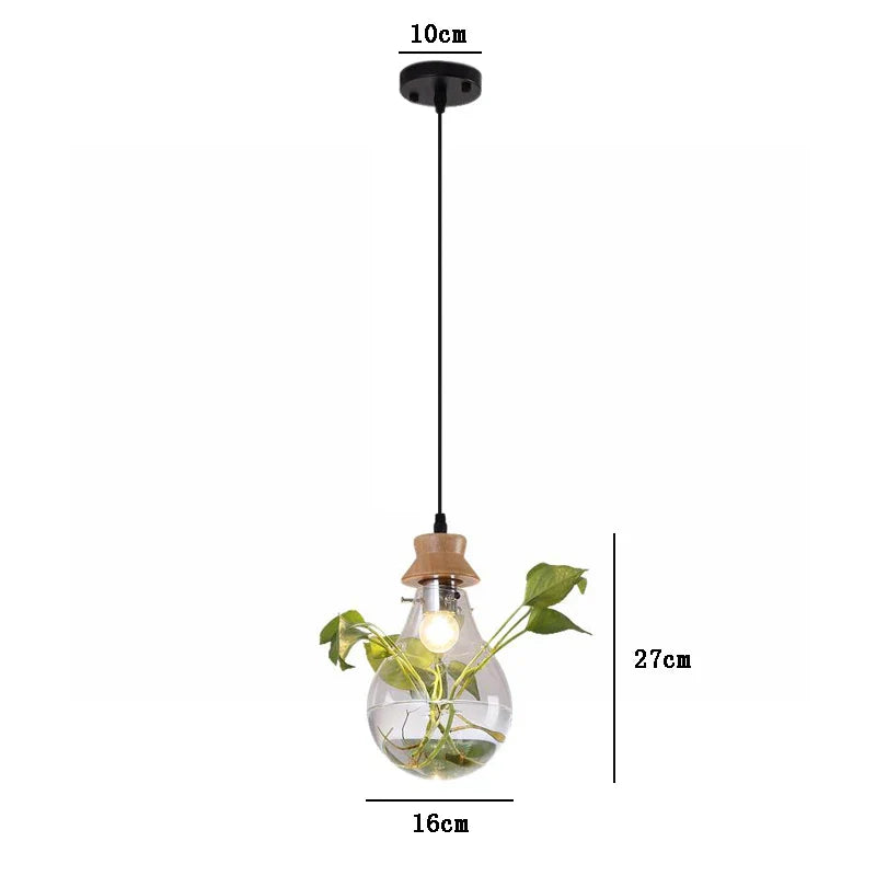 DecorBites™ Botanical Glass Bottle Pendant Light for Home and Commercial Spaces