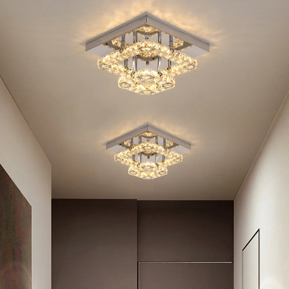 DecorBites™ Crystal LED Ceiling Chandelier Modern Lighting Fixture for Home Hotel Decor