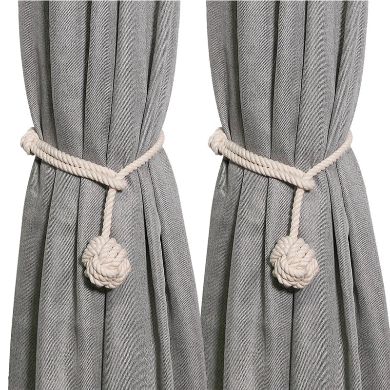 DecorBites™ Handwoven Cotton Curtain Tieback Ball Pendant Mini Tapestry Decoration