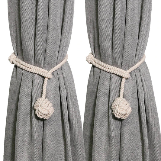 DecorBites™ Handwoven Cotton Curtain Tieback Ball Pendant Mini Tapestry Decoration