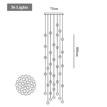 DecorBites™ Crystal LED Chandelier: Modern Luxury Pendant Lights for Staircase, Bedroom, and Living Room