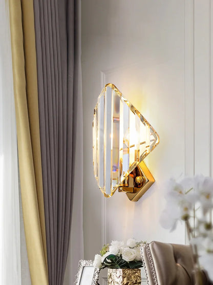 DecorBites™ Crystal Wall Lamp: Modern Sconce Light Fixture for Luxury Living Room, Bedroom, Hotel Hallway