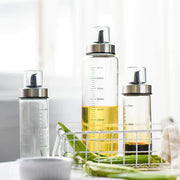 Glass Condiment Bottle Set