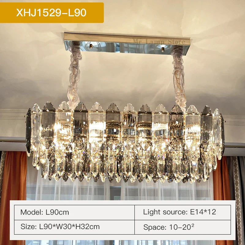 DecorBites™ Crystal Chandelier: Post Modern Luxury Living Room Light