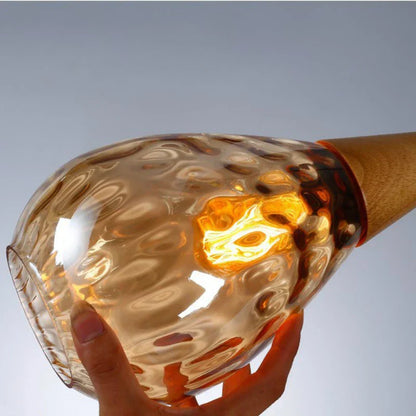 DecorBites™ Glass Wooden Pendant Lamp: Modern Creative Hanging Lighting for Living Room, Restaurant, Bar.