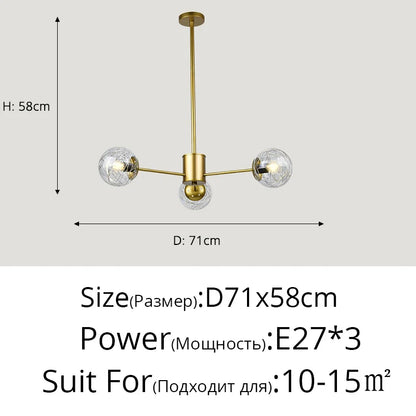 DecorBites™ Glass LED Chandeliers: Modern Dining Room Bedroom Living Room Pendant Lights