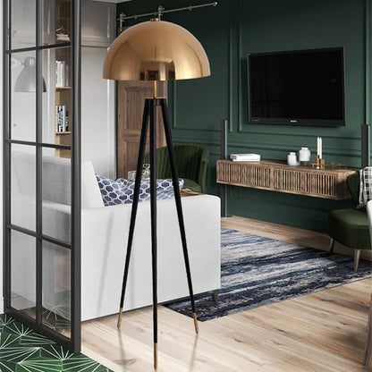 DecorBites™ Coyote Gold Tripod Floor Lamp for Home Decor in Living Room or Bedroom
