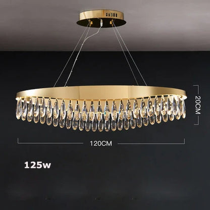 DecorBites™ Crystal Stainless Steel LED Chandelier for Foyer