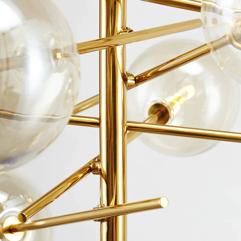 DecorBites™ Glass Ball Iron Chandelier for Home Hotel Villa Living Room