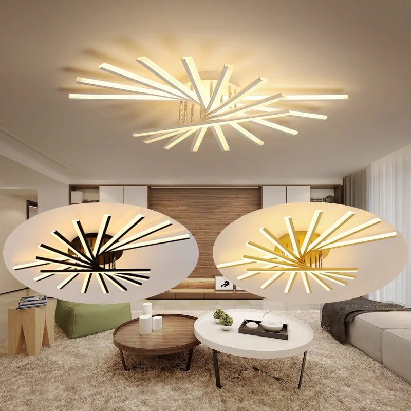 Polished Iron Ceiling Chandelier