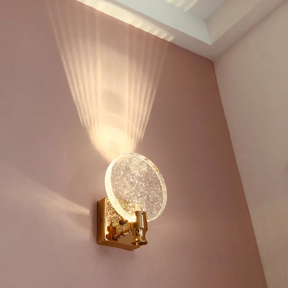 DecorBites™ Crystal Wall Lamp: Modern Bedside Sconce for Bedroom, Living, Dining, Makeup